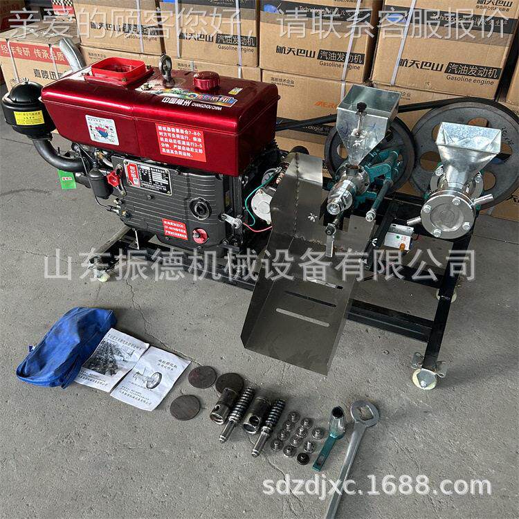 三轮车全套柴油膨化机绿豆冰糖香酥膨化机玉米碴子空心棒机