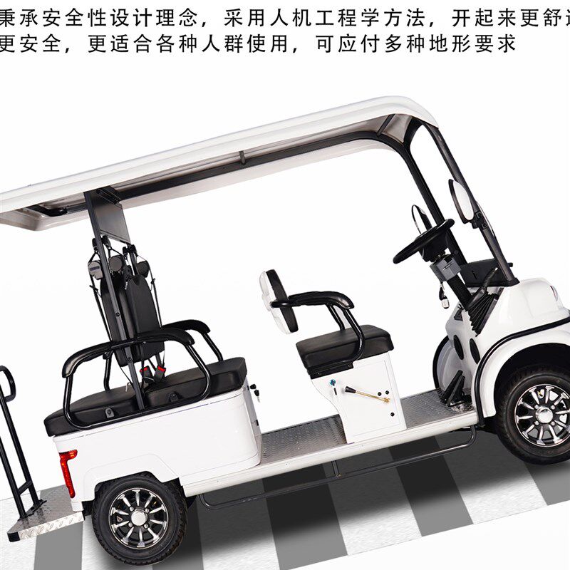 小巴士电动四轮6座六座旅游景区观光家用售楼处看房带棚电瓶车