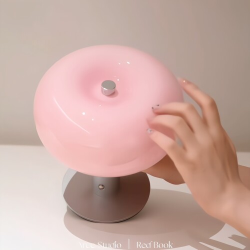 韩系多巴胺玻璃无线充电小夜灯