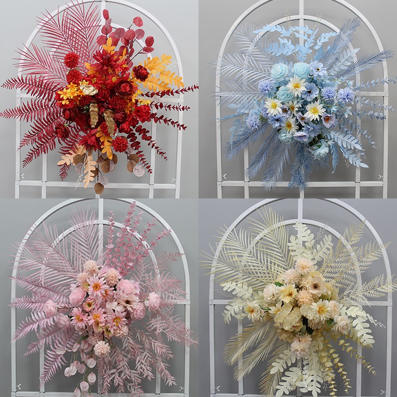 婚庆仿真花尤加利花点路引花点挂花背景KT板挂花盆花迎宾区装饰花