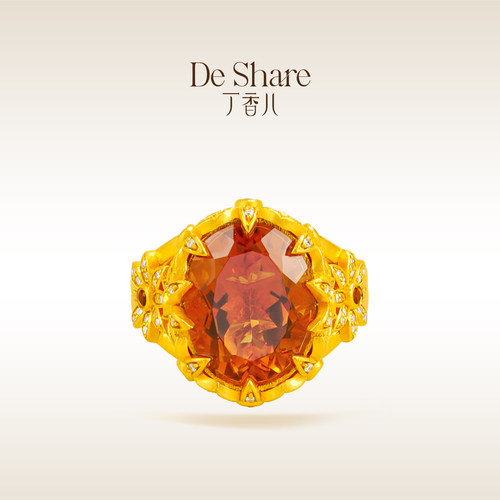 De Share丁香儿珠宝黄金戒指女足金999戒指镶嵌指环奈斯原创高端
