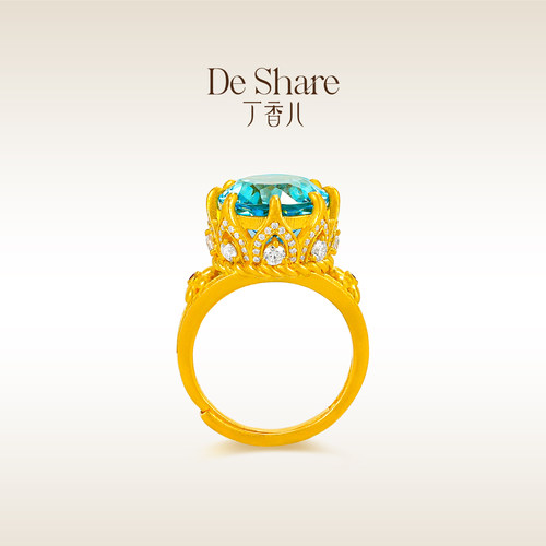 De Share丁香儿珠宝黄金戒指女足金999戒指镶嵌指环灵犀原创高端