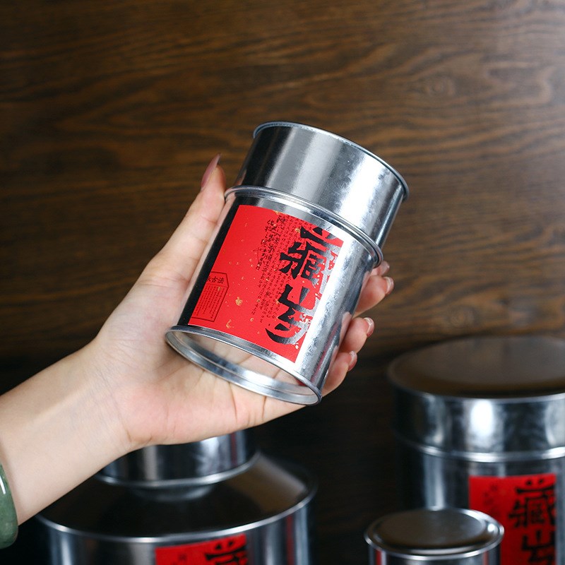 云窝马口铁皮储茶罐金属茶叶罐密封罐便携茶桶传统醒茶罐茶道配件