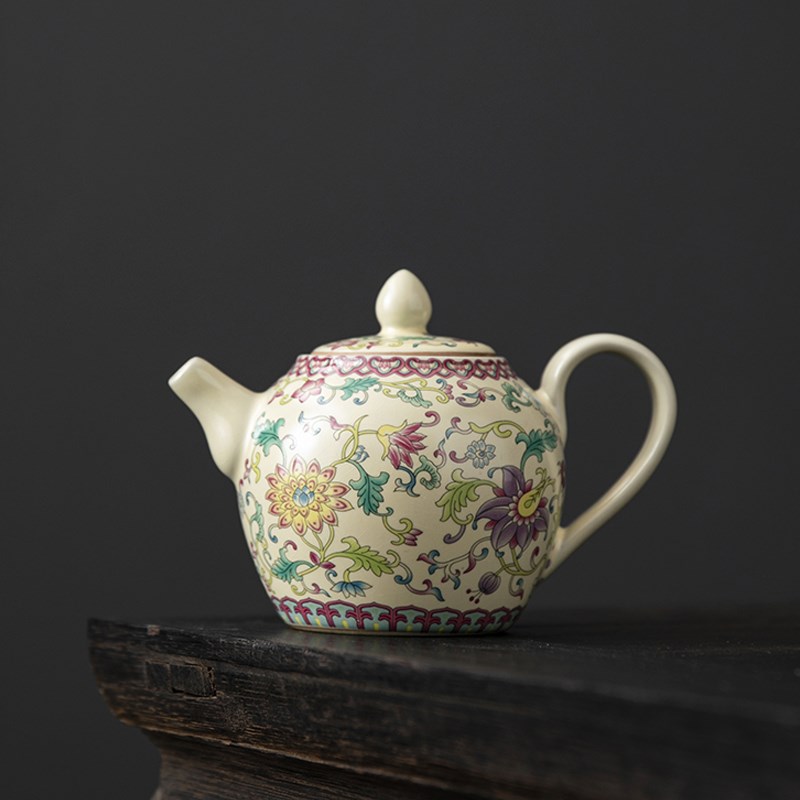 汝窑茶壶陶瓷功夫泡茶器壶家用开片可养大号西施壶复古中式侧把壶