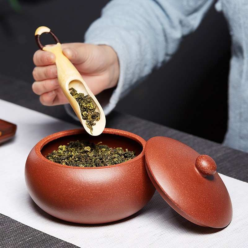 紫砂茶叶罐密封罐储存罐高端陶瓷存茶罐家用中式装茶罐醒茶罐小号
