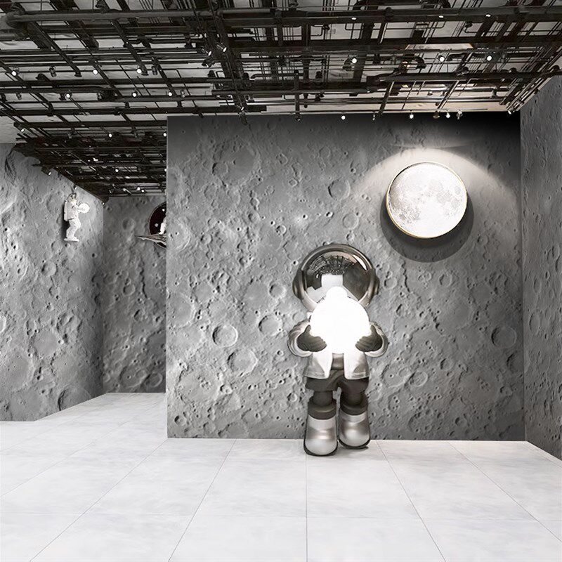月球表面壁纸凹凸浮雕装饰板陨石坑面星月石艺术水泥背景墙面壁纸