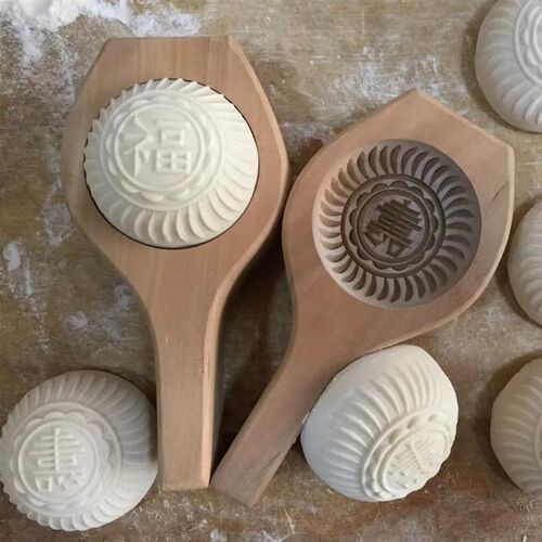 手工梨木加深凹底花样蒸馒头馍馍豆沙包家用面食糍粑青团糕点模具