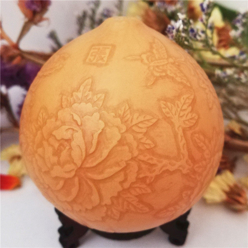 把玩手捻砑花精品文玩八宝押花鸡蛋天然针刺葫芦收藏工艺品摆件