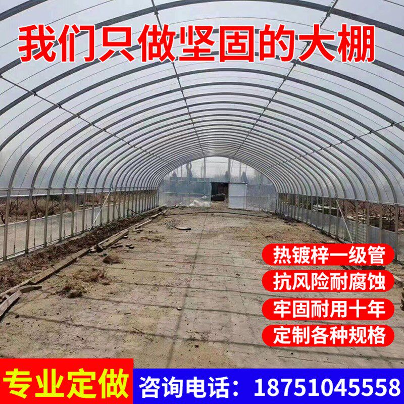 温室大棚骨架钢管热镀锌椭圆管连体联栋大棚蔬菜养殖大棚配件大全