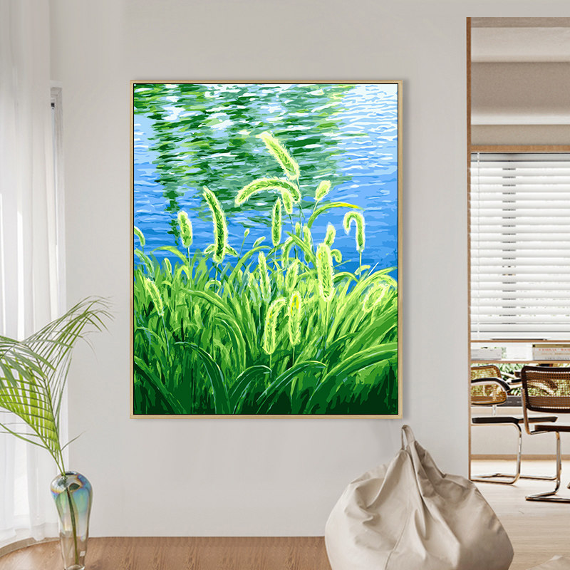 数字油画diy填色画风景客厅手工手绘diy填充油彩画减压治愈装饰画
