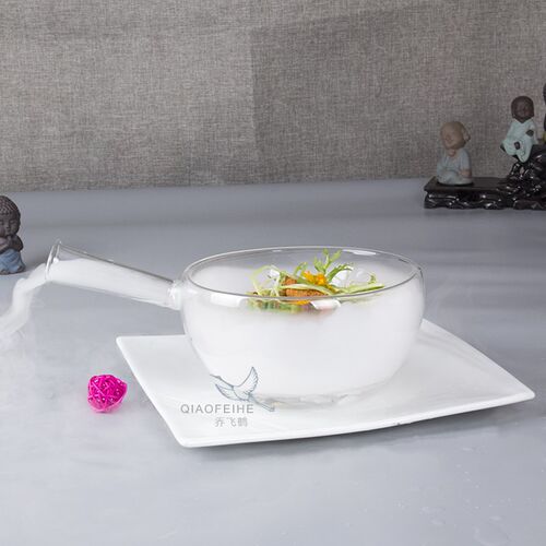 特色酒店个性餐厅意境菜干冰创意透明玻璃餐具分子料理美食器皿