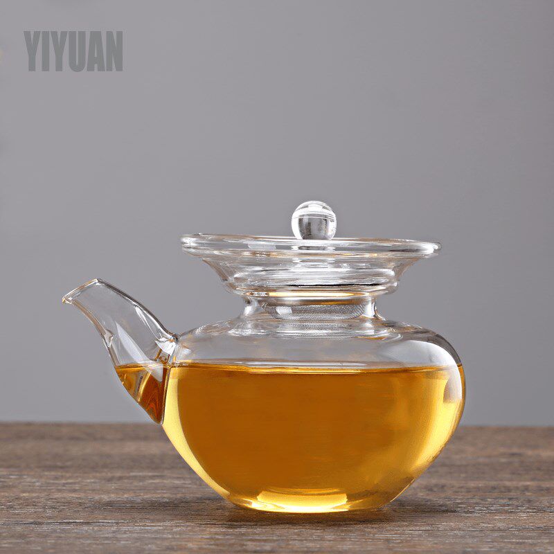 一园茶具手工吹制耐热玻璃陆羽茶海分茶器茶滤一体带盖滤网公道杯图片