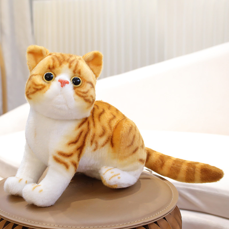 可爱花猫玩偶仿真加菲猫毛绒玩具橘猫咪公仔女生儿童安抚布娃娃