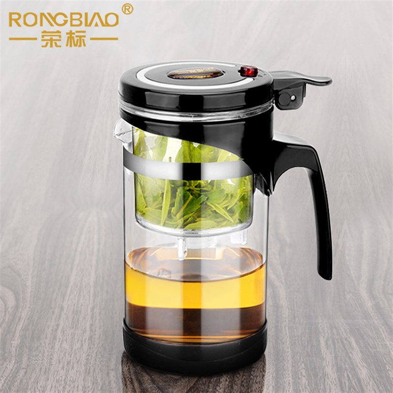 荣标飘逸杯可拆洗过滤泡茶壶耐热玻璃大容量茶道茶杯玲珑杯茶具