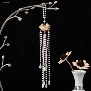 旗袍汉服挂饰压襟流苏穗子胸针复古中式平安吊坠中国风胸针