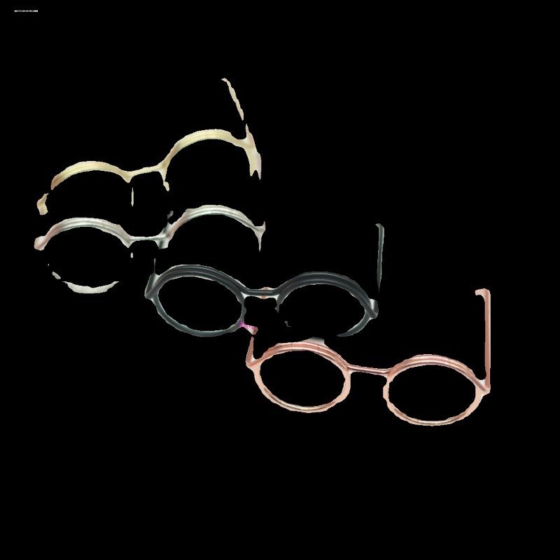 适用公仔眼镜配饰金属眼镜眼镜框6cm棉花娃娃2024DIY金属框黑色无