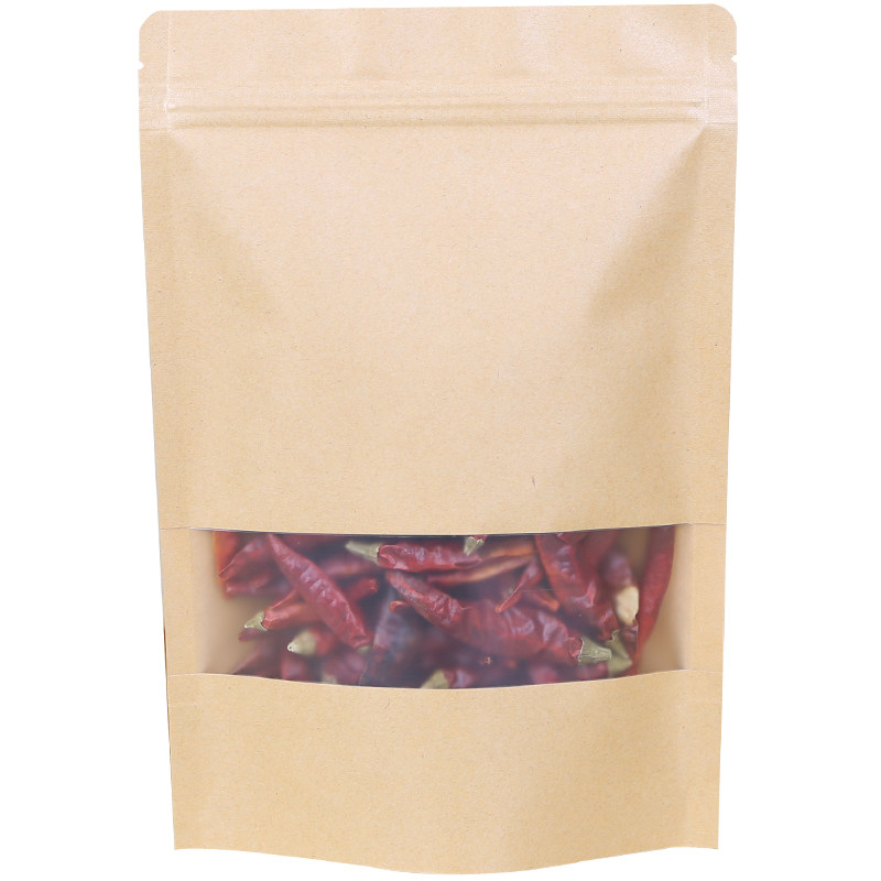 磨砂开窗牛皮纸袋自封袋自立茶叶袋密封口食品包装袋干果袋