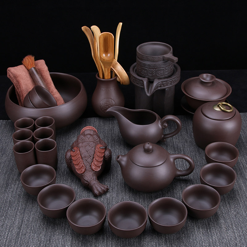 家用紫砂功夫茶具套装原矿西施壶整套办公陶瓷喝茶泡茶器茶杯组合