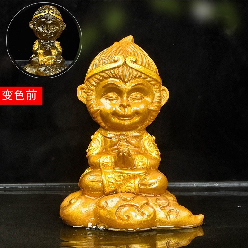 变色齐天大圣 茶道茶宠精品摆件 树脂茶摆变色孙悟空茶具摆件茶玩