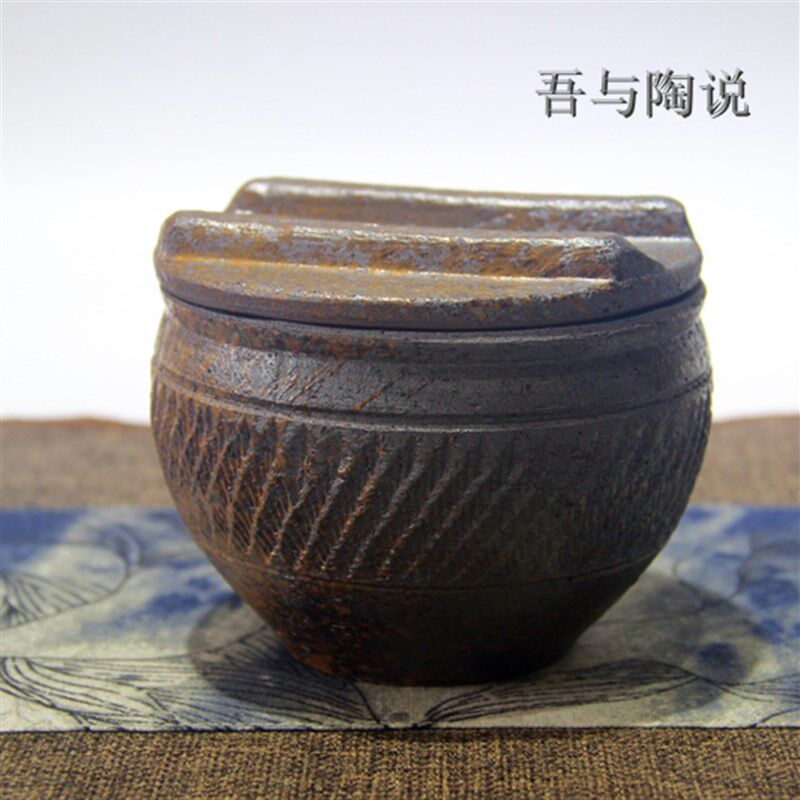 密封罐粗陶茶叶罐仿古陶土茶罐 手工罐功夫茶罐 还原烧