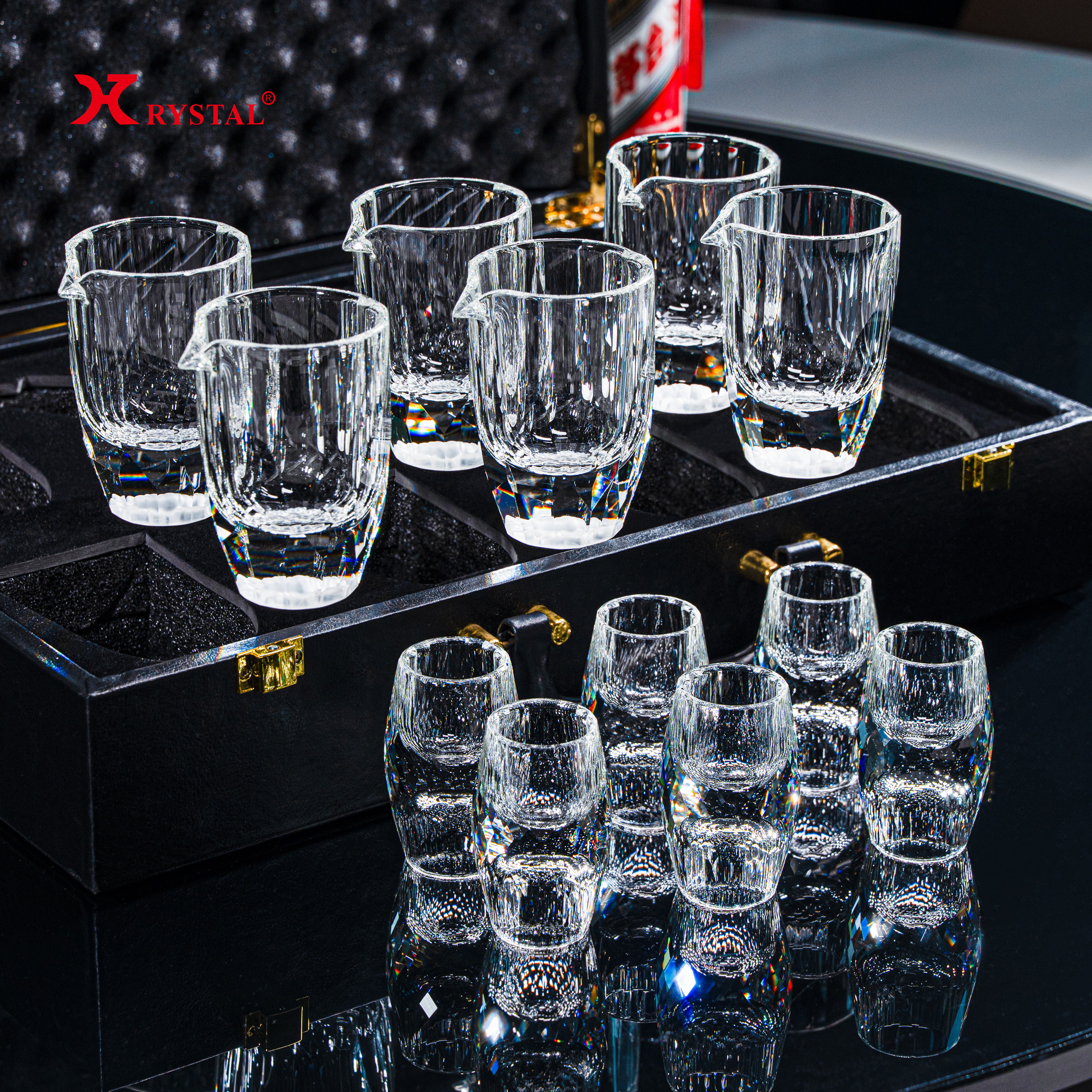 水晶玻璃白酒杯K9分酒器礼盒