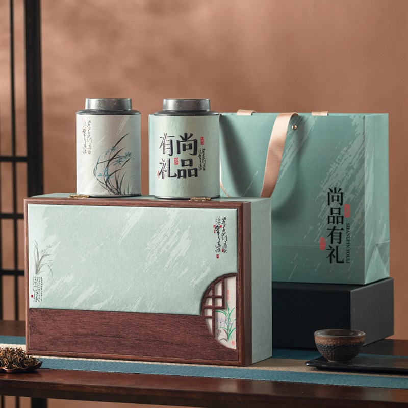 2024绿茶明前龙井茶叶包装盒空礼盒毛尖包装盒通用礼盒装空盒定制