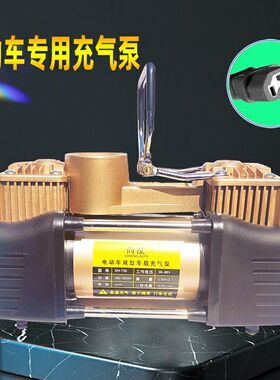 电动车充气泵双缸金属电瓶车打气泵48V60V72V96V通用电动打气筒