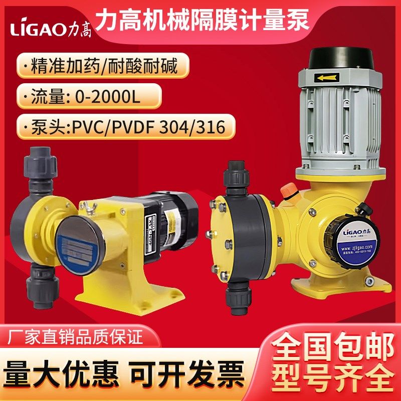 力高GM机械隔膜加药计量泵污水厂投药泵不锈钢耐酸碱LIGAO防爆泵