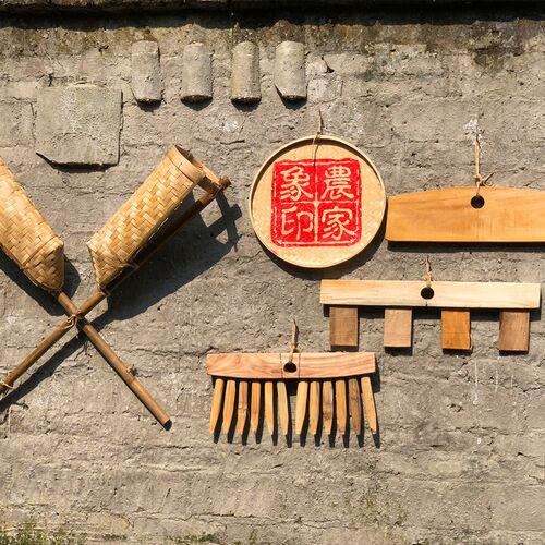 农家农具墙饰民宿知青农耕复古挂件乡村振兴新农村建设怀旧装饰品