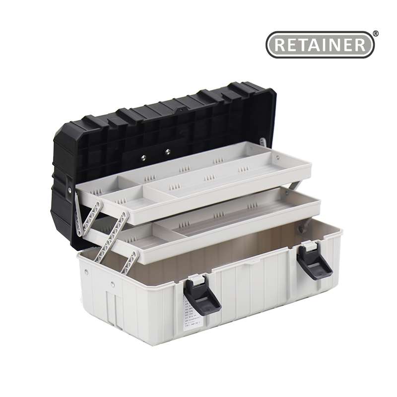 三层塑料工具箱 大号家用收纳盒手提式车载中号多功能折叠工具箱