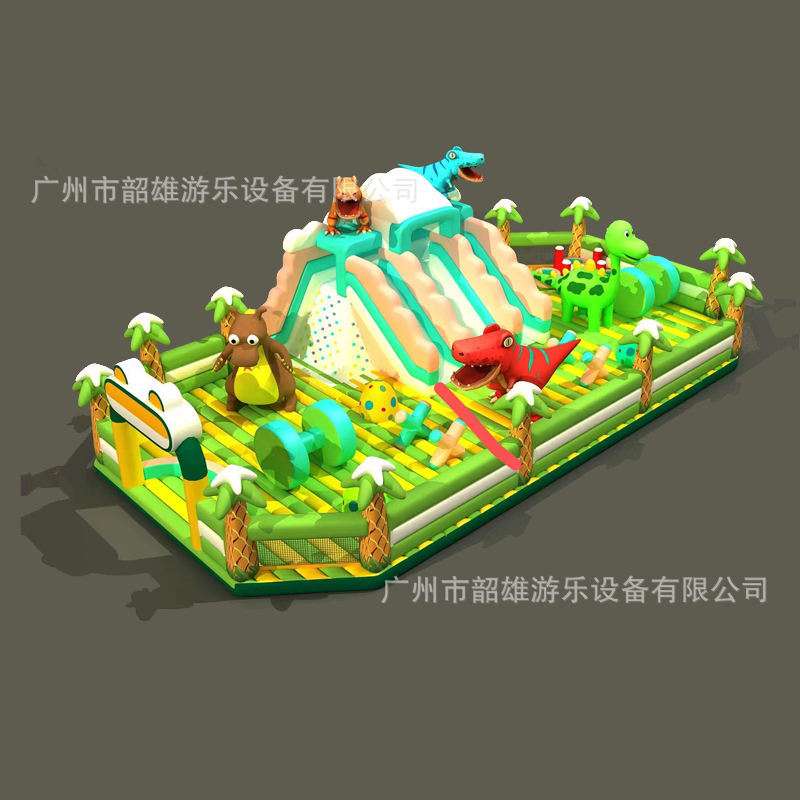 新款大型充气城堡室外滑梯蹦蹦床动物主题儿童游乐园广场充气堡