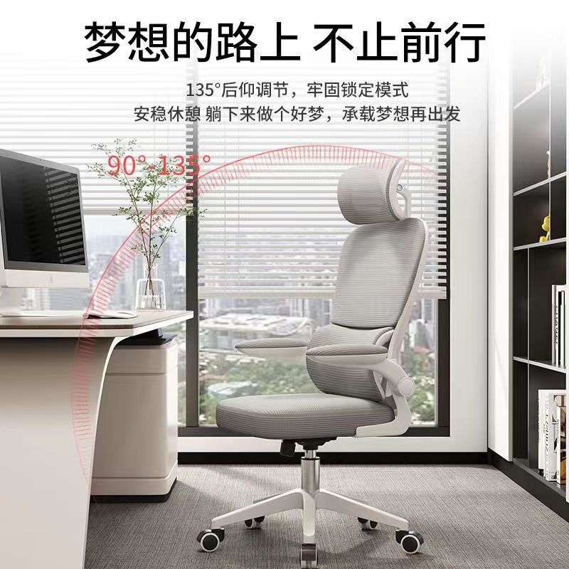 S型人体工学靠背电脑椅久坐舒适可调节头枕腰枕家用护腰电竞椅
