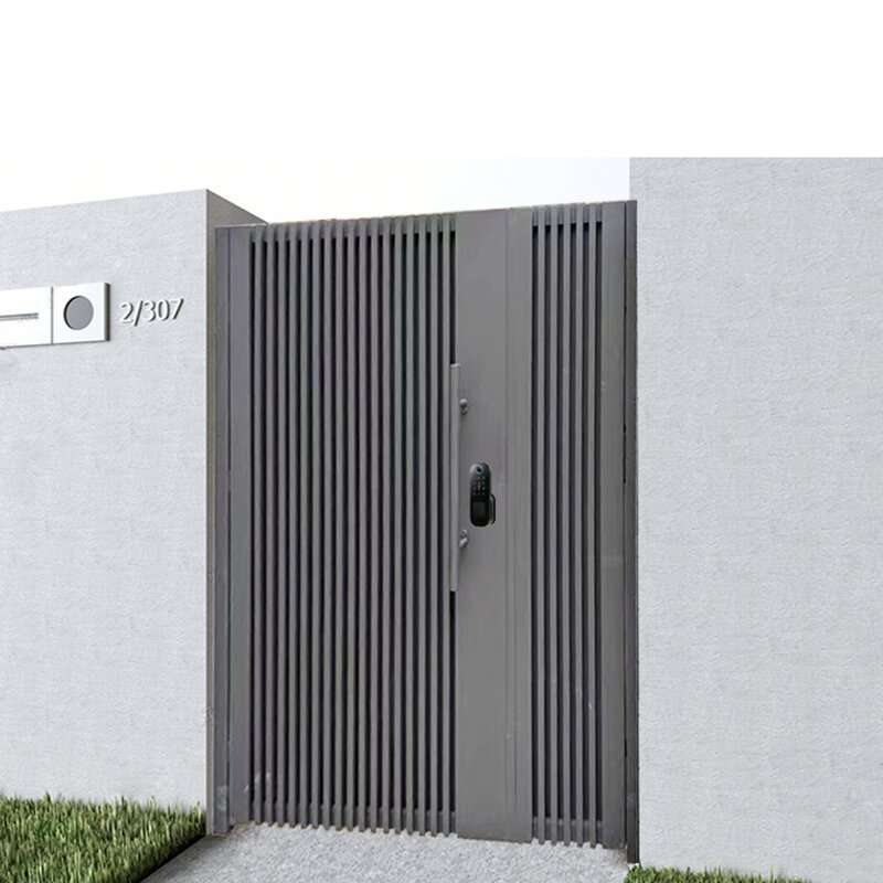 庭院门别墅户外自建房双开铁艺花园门农村电动子母门304不锈钢