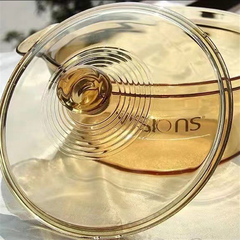 原装康宁锅盖耐热琥珀色玻璃锅盖透明可视家用1.25L-5L锅盖配件