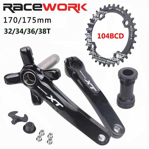 RACEWORK山地车牙盘 XT中空一体曲柄 自行车11速170/175mm单盘