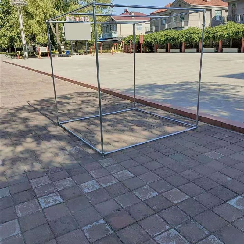 镀锌钢管水管晾衣架室外防风晒被架阳台双杆式凉衣架爬藤架遮阳棚