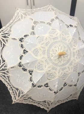 花边伞道具宫廷式旱伞蕾丝伞公主伞白太阳伞洋伞婚纱摄影写真道具