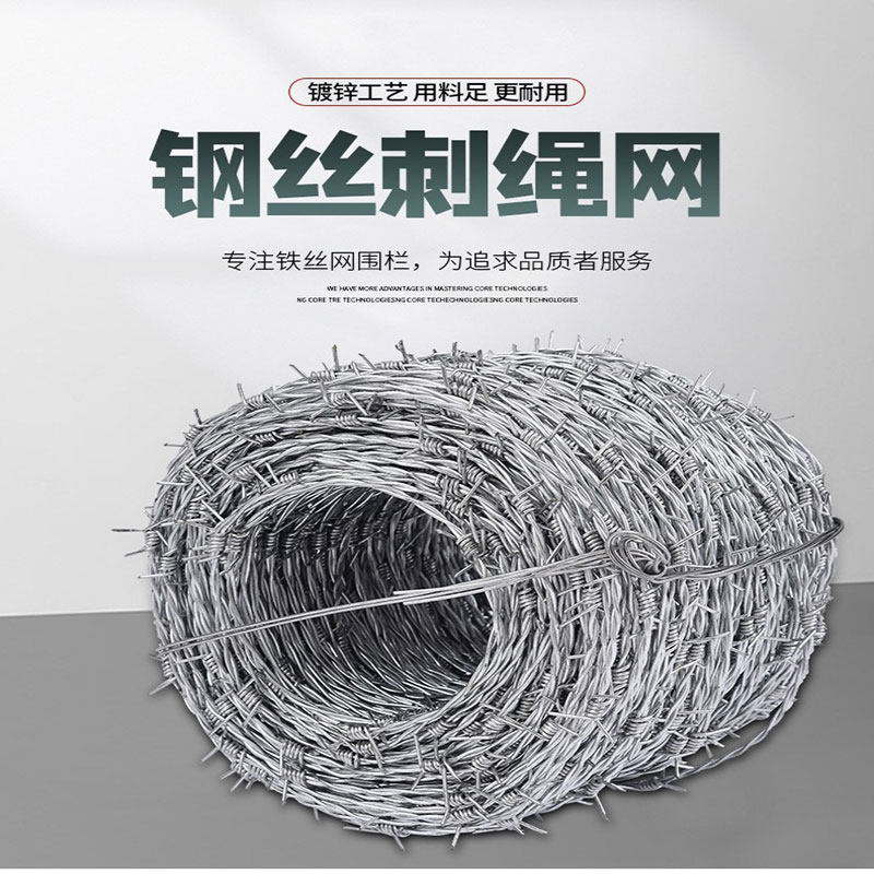 刺绳刺线圈地养殖带刺铁丝网热镀锌刺绳网刺丝滚笼防盗钢丝刺绳网