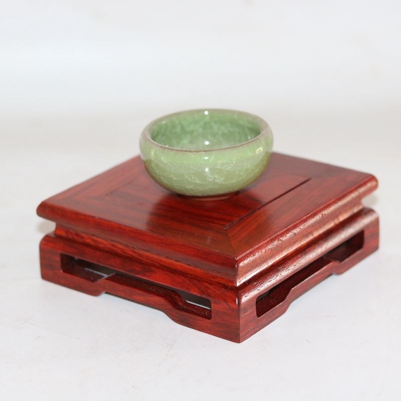 实木底座壶座正方形茶壶架隔热紫砂壶黑檀木印章盆景底座黑檀木质