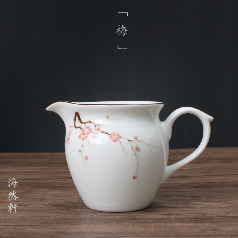 潮州功夫茶具 梅花茶海 陶瓷公道杯过滤杯青花均杯分茶杯 非手绘图片