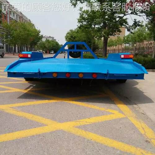 新转型MPJ拖车 四轮可牵引向式平板拖车 叉车牵引货平运板车