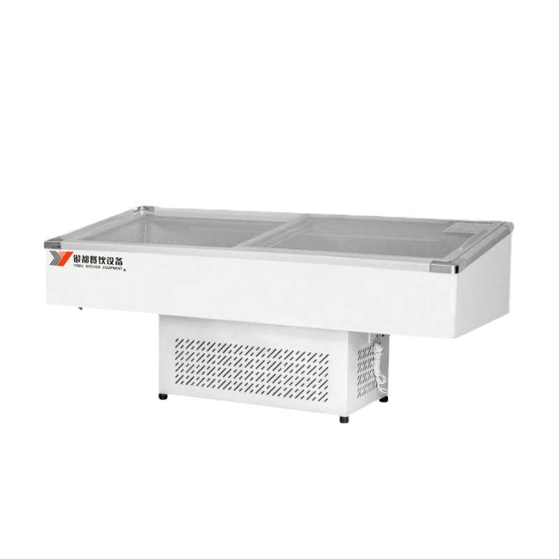 银都平面海鲜柜卧式商用冷冻海鲜柜烧烤大容量冷藏柜保鲜柜冰柜