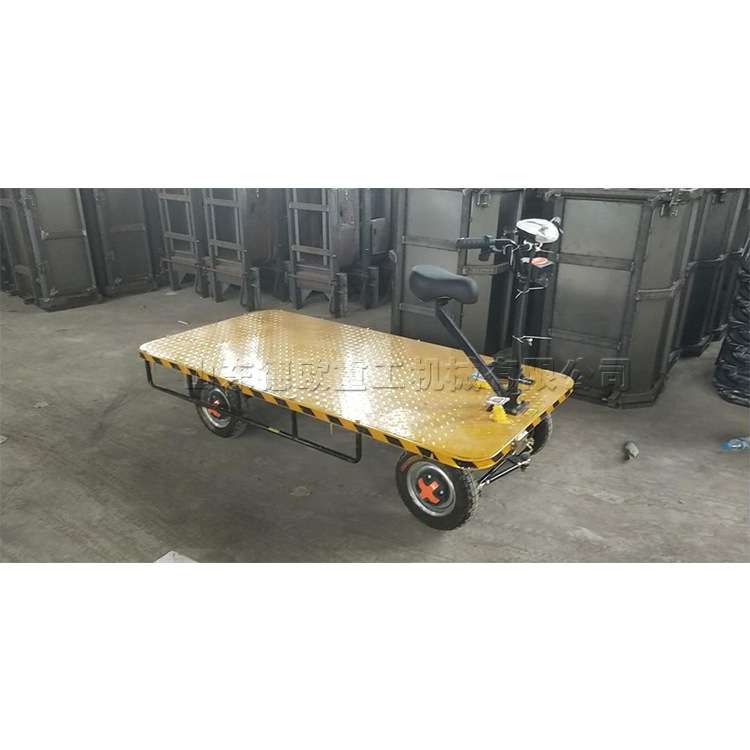 四轮平板短途拉货车 可旋转座椅工程运输车 冷库仓库用电动搬运车