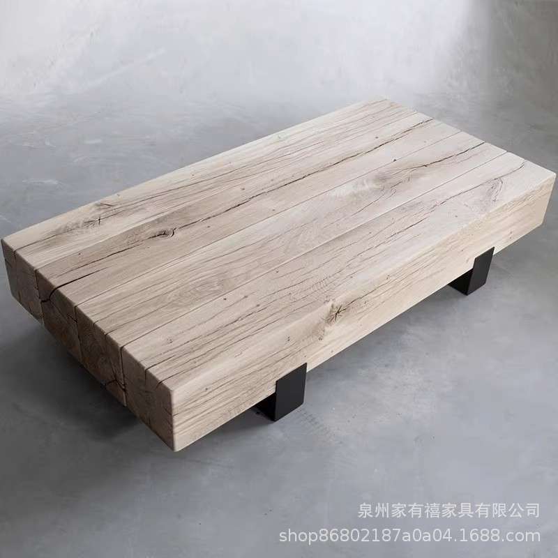 复古实木茶几家用客厅组合茶桌原生态木头桌子设计师创意民宿茶几