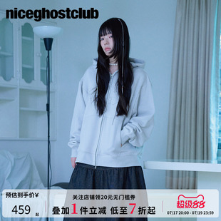 【明星同款】NICEGHOSTCLUB三星标拉链连帽卫衣韩系ins风卫衣外套