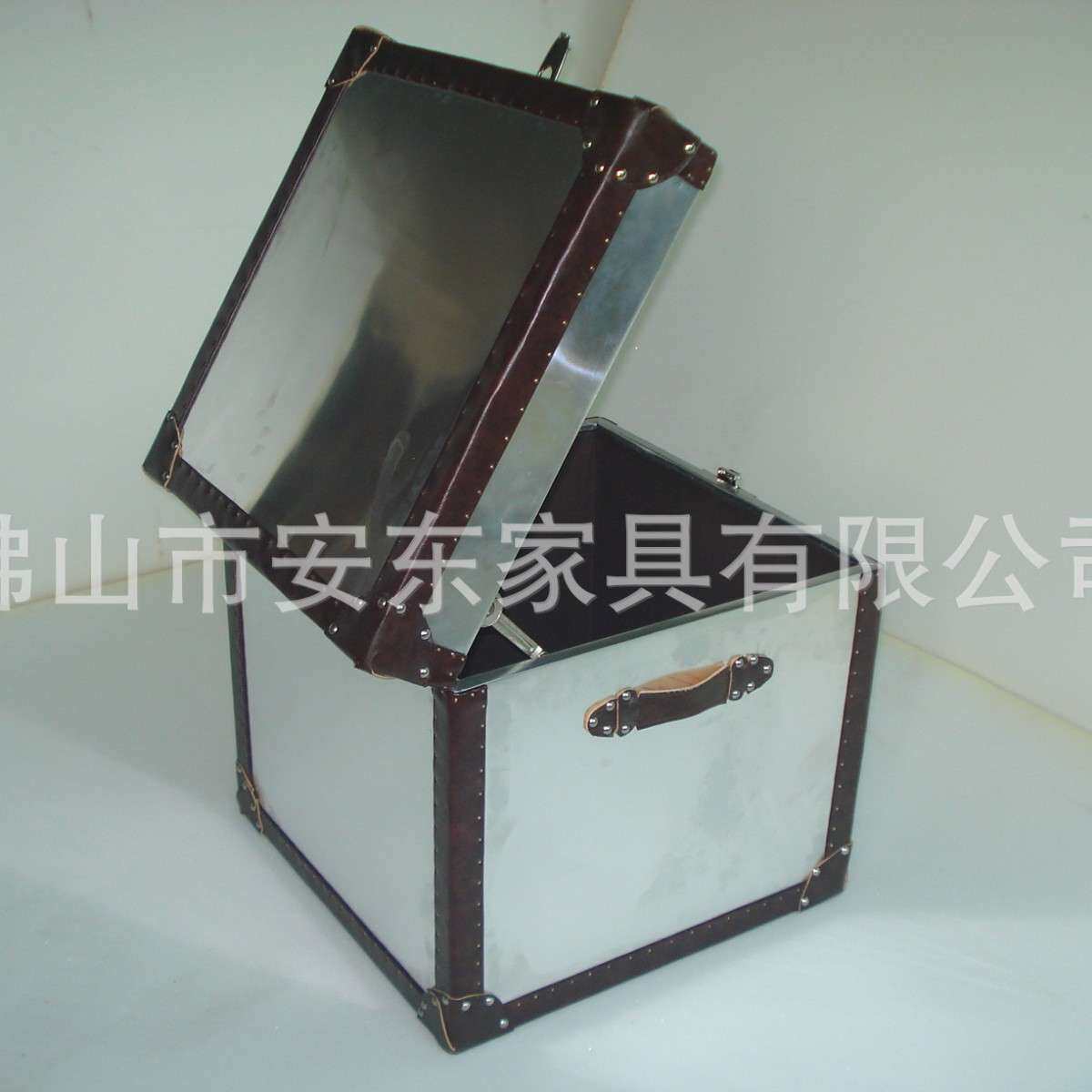 美式loft工业风家具创意复古铝皮茶几储物箱子茶几仿古做旧茶几桌