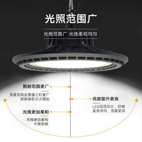 防水防尘车间照明LED工矿灯大功率厂房户外UFO飞碟灯工业防爆照明