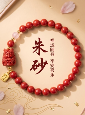 福瑞堂九尾狐朱砂手串2026新款手链佩戴女生款高级感过节生日送礼