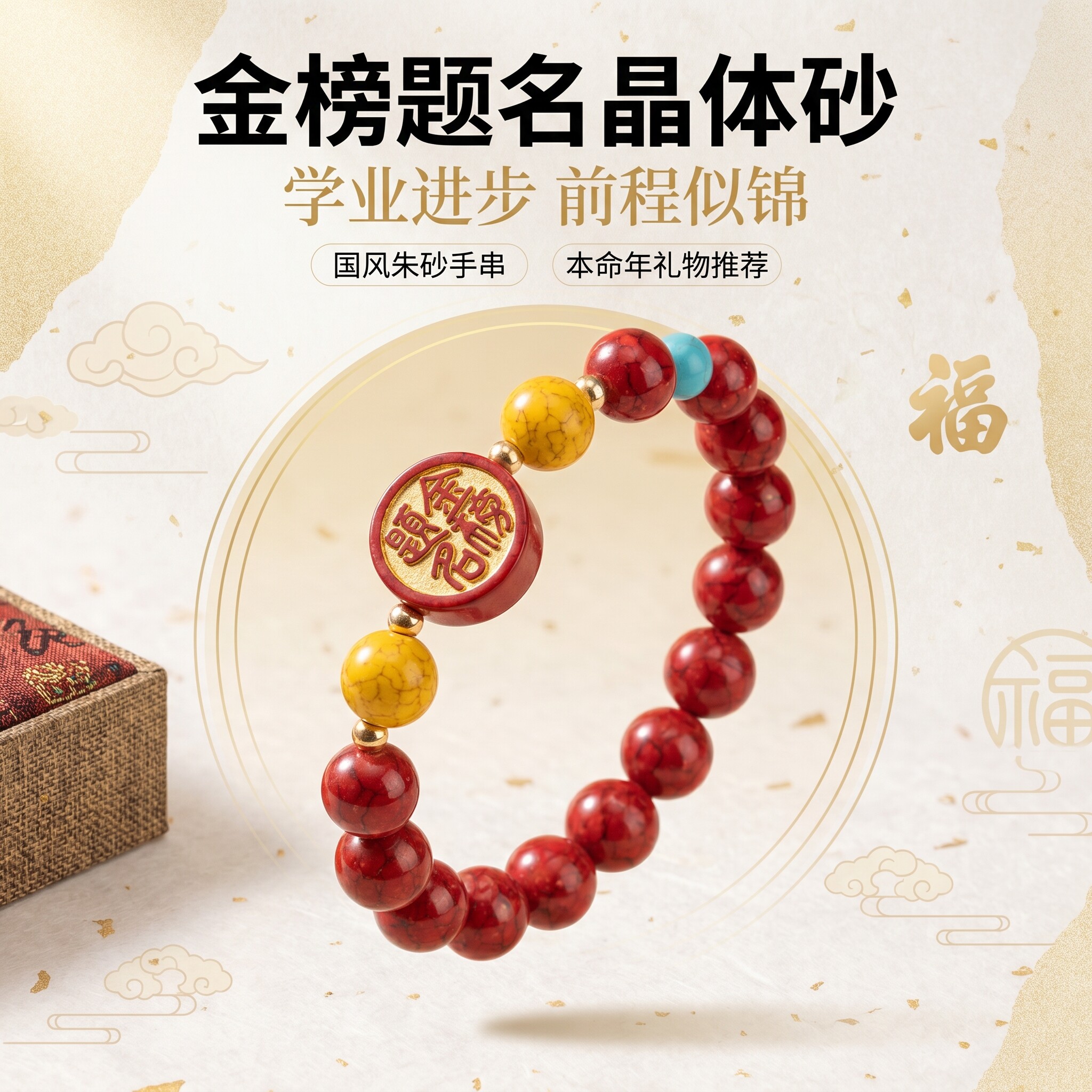【金榜题名】中考高考仪式感手串学生寓意好的礼物手链送孩子考试图片