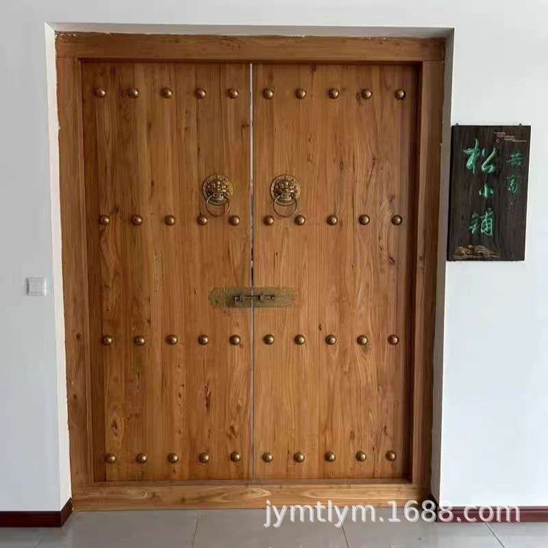 老榆木别墅大门实木大门宗祠中式双开门庭院复古自建房进户门